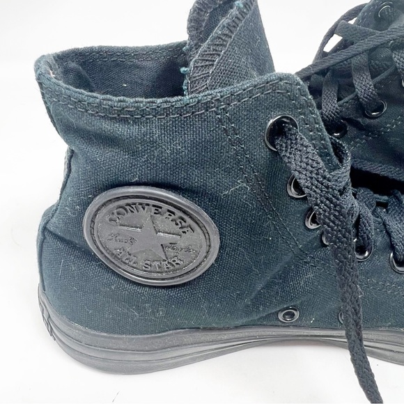 CONVERSE BLACK ALL STAR CHUCK TAYLOR HIGH TOP SNEAKERS MENS SZ7/WOMENS SZ 9 - Picture 3 of 9